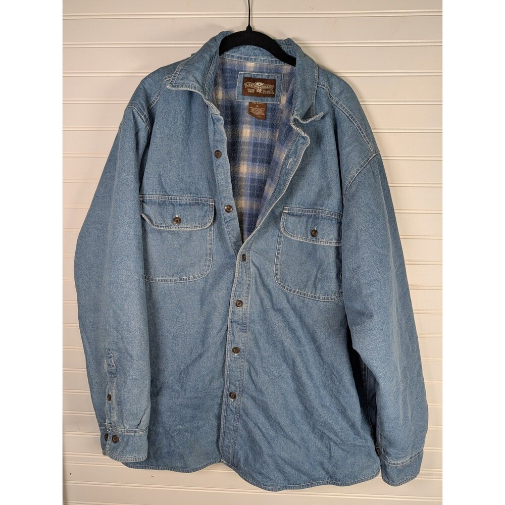 Levi Strauss & Co Men Denim Shirt Jacket Insulated Flannel Lined Pockets Size XL